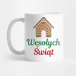 Polish Language Gift Wesołych Świąt Gingerbread House Mug